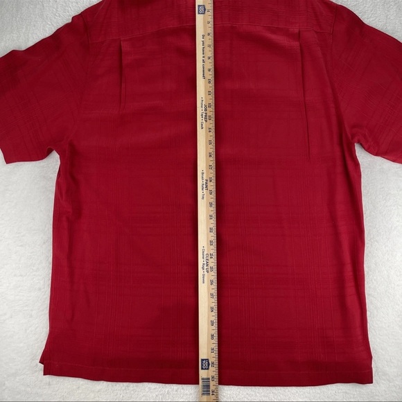 Tommy Bahama 100% Silk Camp Shirt Mens Red XL Short Sleeve Button Up Hawaiian - Picture 10 of 10